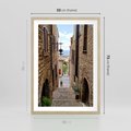 Plakat w ramie 50x70 - Perspektywa malowniczej uliczki - uliczka, perspektywa - rama drewno