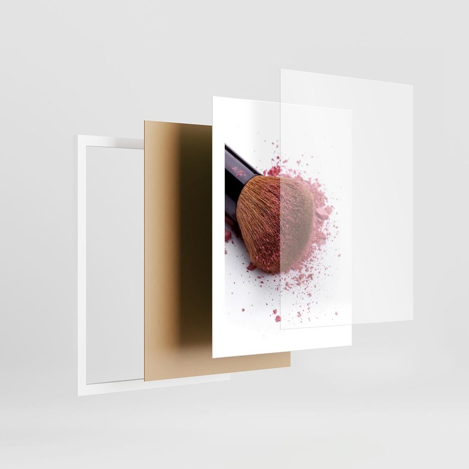 Plakat w ramie 30x40 - Makijaż w kolorze pędzla - makijaż, pędzel - rama biała