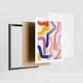 Plakat w ramie 40x50 - Abstrakcyjne Dialogi - abstrakcyjny kolorowy obraz, kolorowe linie - rama czarna