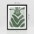 Plakat w ramie 40x50 - Zieleń Odpoczynku - zielony plakat, nieregularne splątane linie - rama czarna