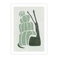 Plakat bez ramy 21x30 - Zielona Równowaga - abstrakcyjny zielony ślimak, skandynawski design