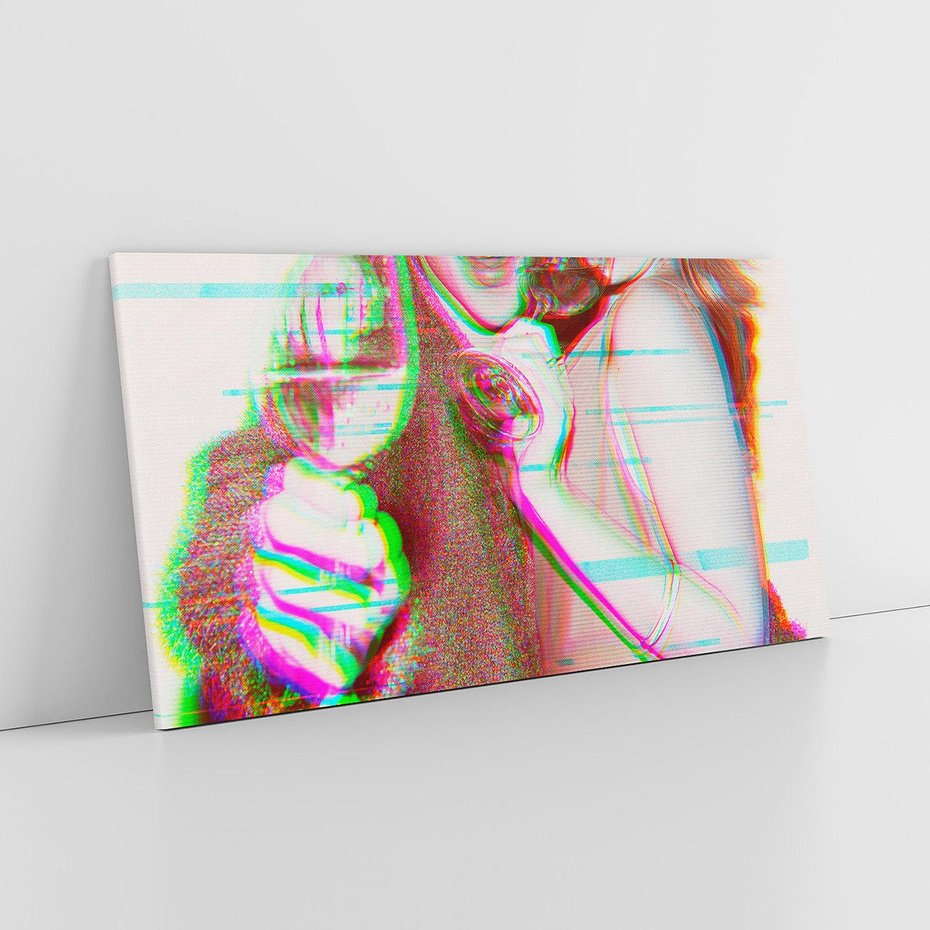 Obraz na płótnie 120x60 - Zakochani na Kliszy - zdjecie, stara prześwietlona klisza