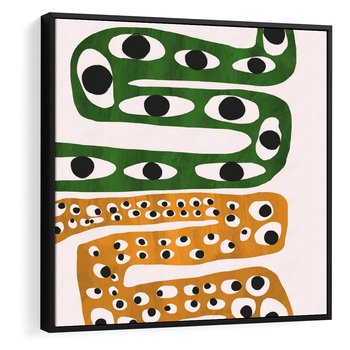 Obraz w ramie 50x50 - Mroczne Wypaczenia - abstrakcyjny obraz, dziwne kształty - rama czarna