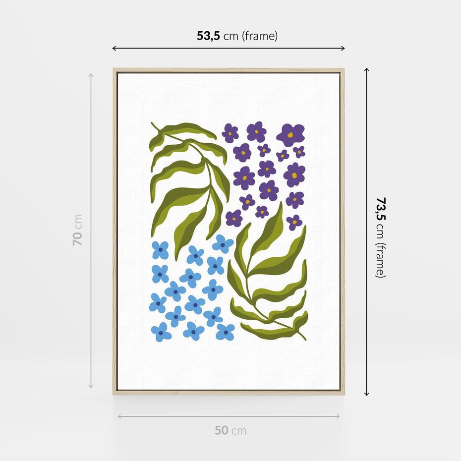 Obraz w ramie 50x70 - Księga Kształtów Bez Granic - kwiaty, sztuka nowoczesna - rama drewno