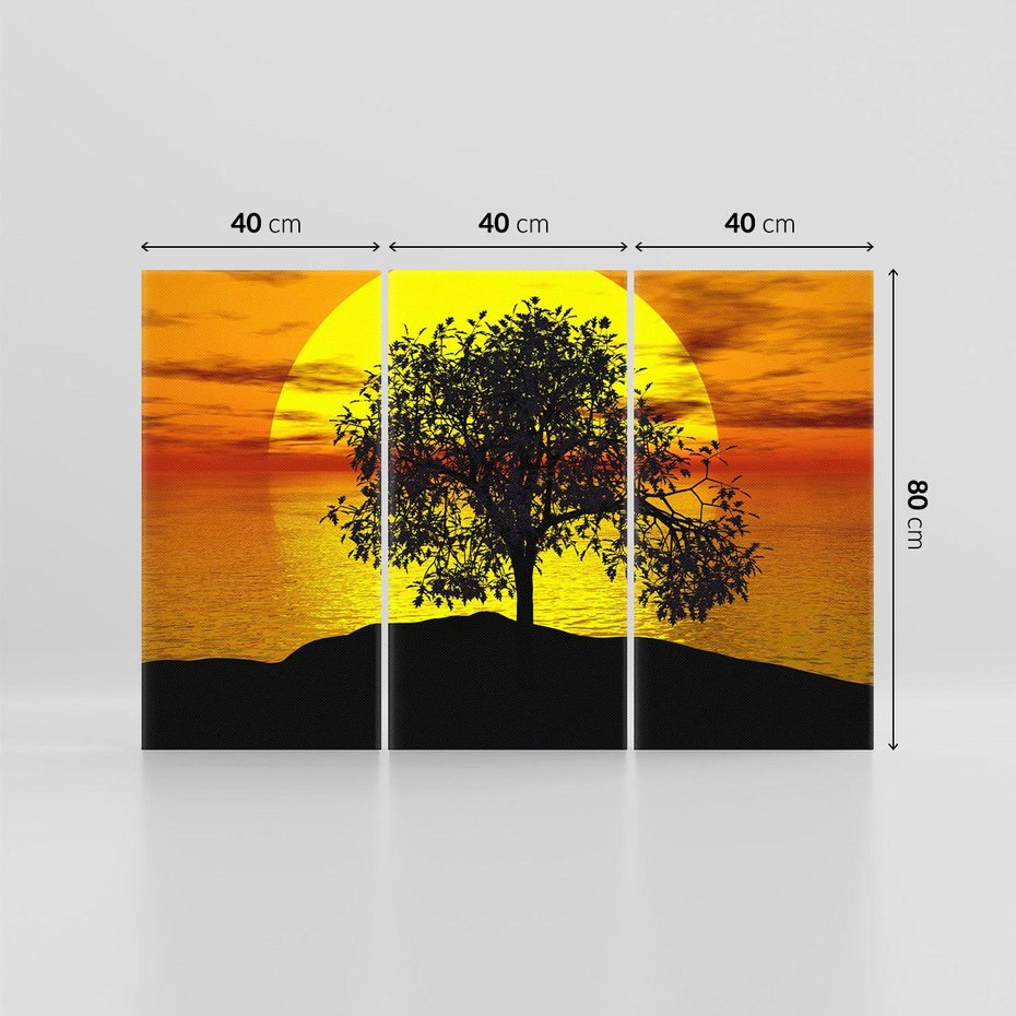 Obraz na płótnie 120x80 - Drzewo - Zachód słońca - drzewo, zachód słońca