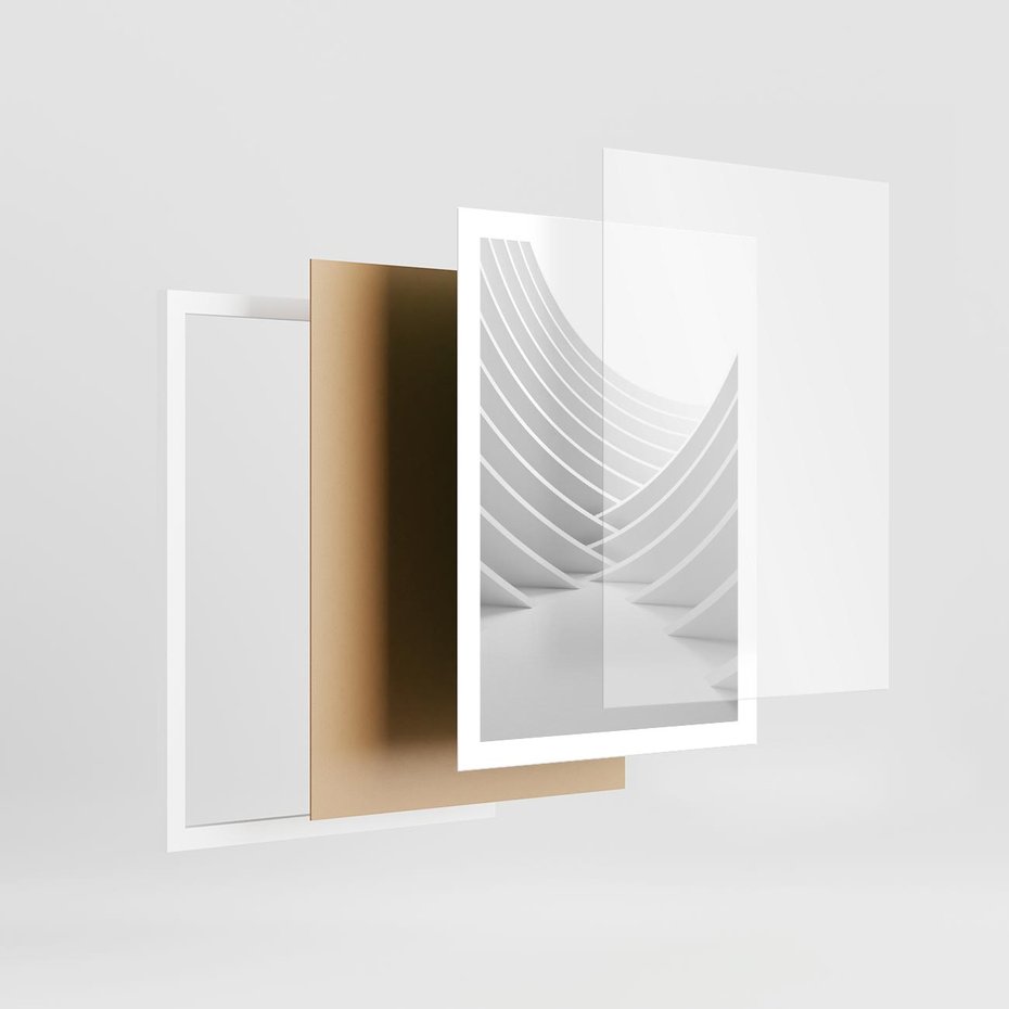 Plakat w ramie 50x70 - Nowoczesna Ekspresja - abstrakcja, 3D - rama biała