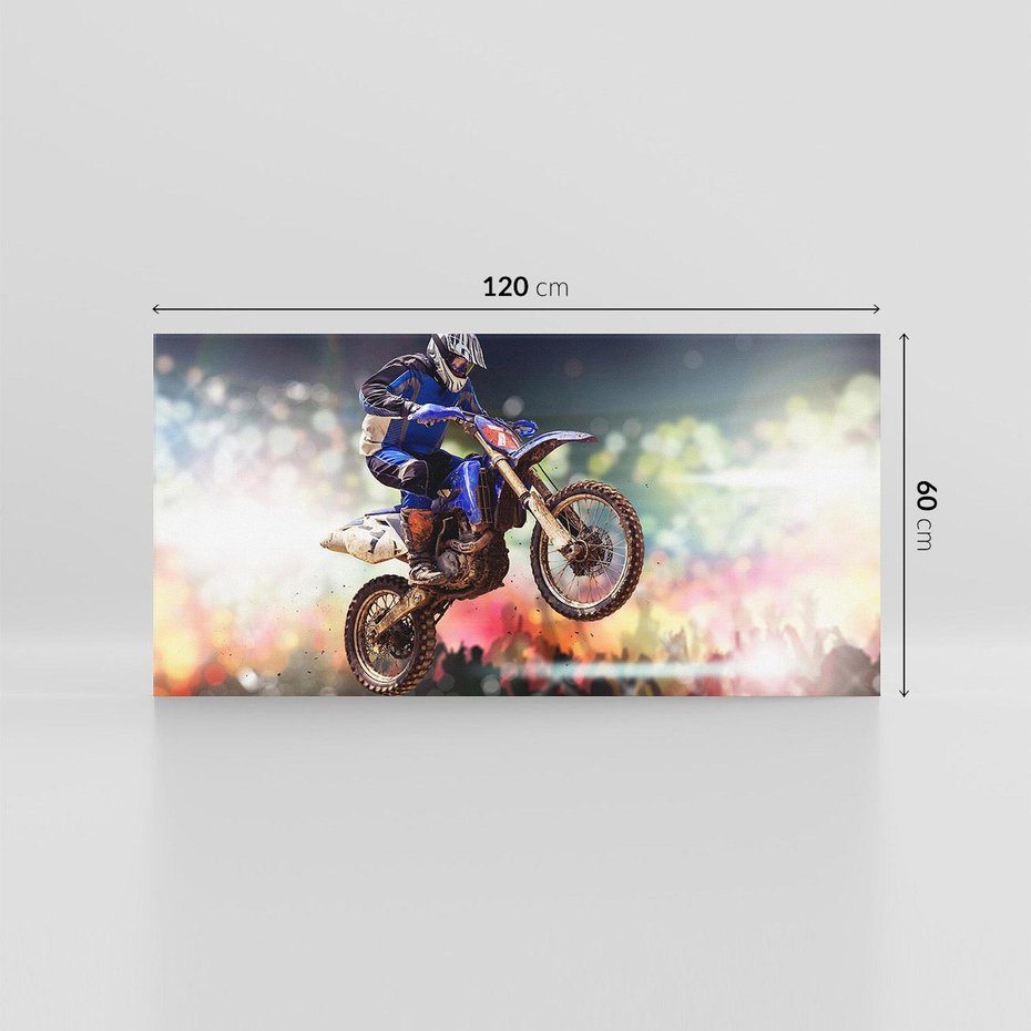 Obraz na płótnie 120x60 - Adrenalina na motocyklu cross - motocykl, cross
