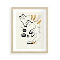 Plakat w ramie 40x50 - Picassowska Abstrakcja Kota - abstrakcyjna grafika kota, jak picasso - rama drewno