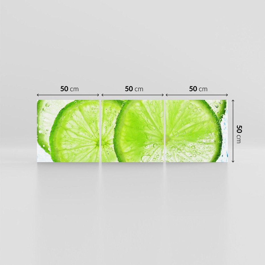 Obraz na płótnie 150x50 - Soczyste limonki - limonki, owoce