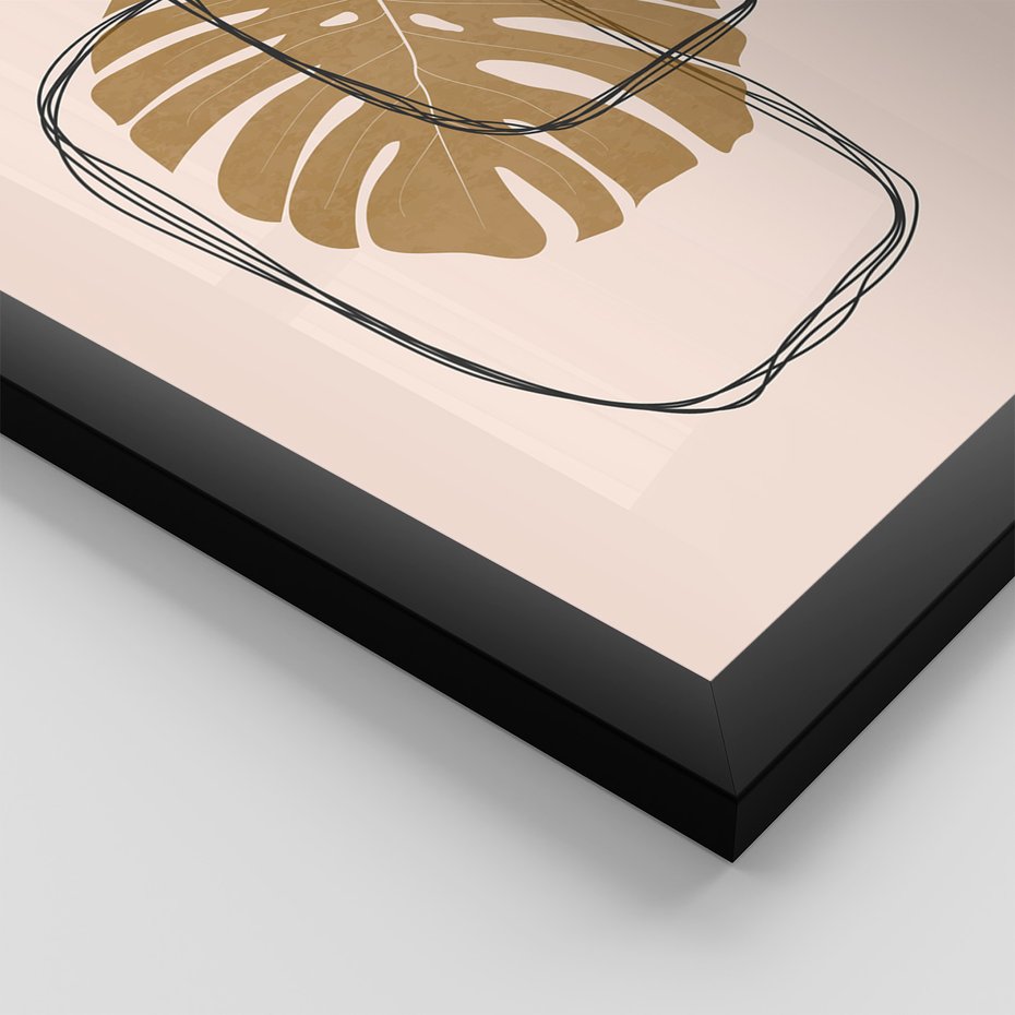 Zestaw obrazy w ramie 50x70 galeria - Boho, monstera, tęcza, nowoczesne - rama czarna