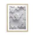 Plakat w ramie 50x70 - Kreatywna Forma - geometryczny, 3D - rama drewno
