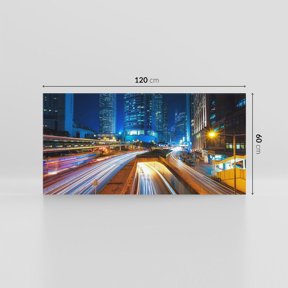 Obraz na płótnie 120x60 - Nocne miasto w Japonii: Tajemnicza atmosfera - Japonia, miasto