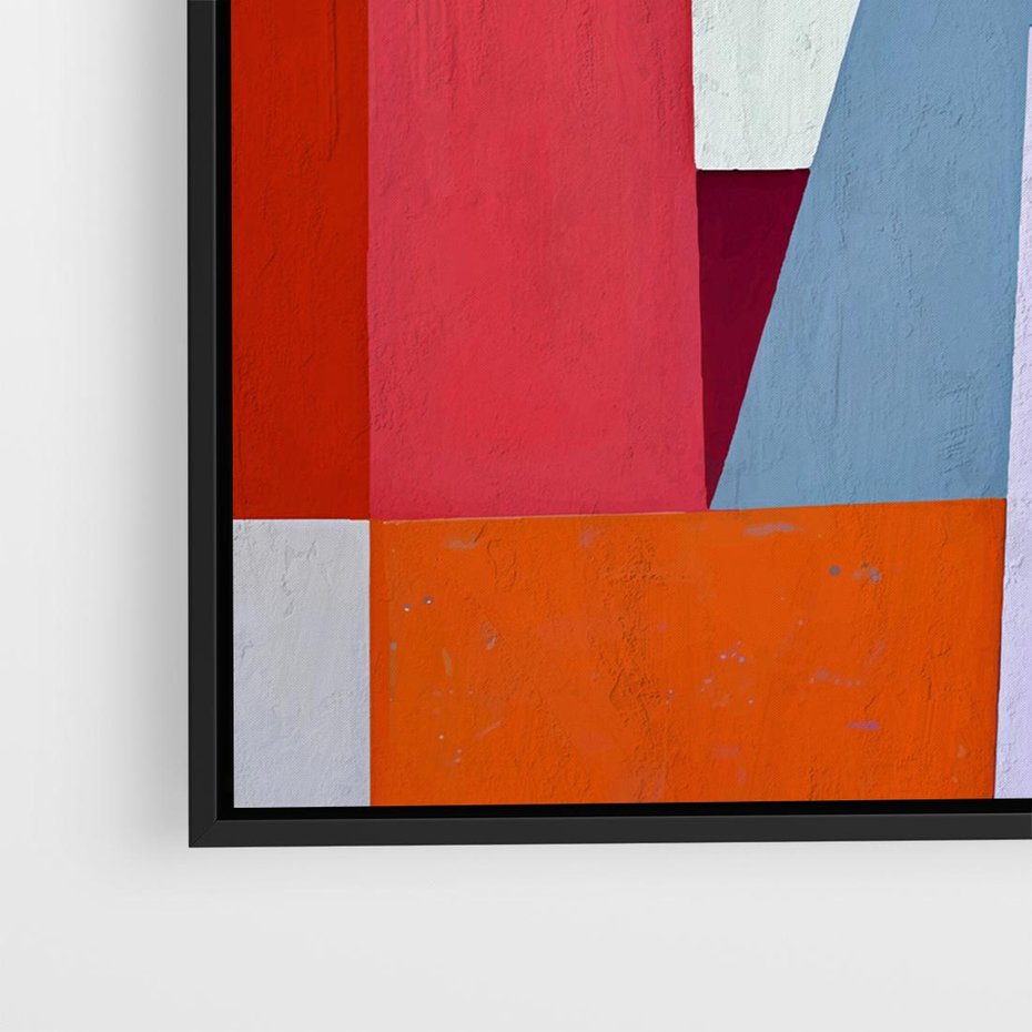 Obraz w ramie 50x50 - Migotliwe Nastroje Kształtów - różne geometryczne formy, olejny obraz - rama czarna