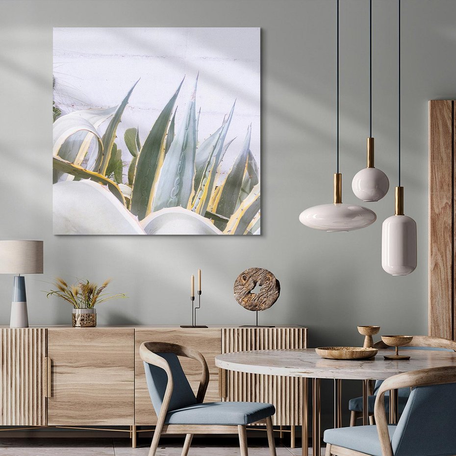 Obraz na płótnie 40x40 - Sukulentowe liście - liście, sukulenty