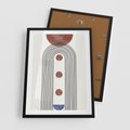 Plakat w ramie 50x70 - Symfonia Kształtów - nowoczesny plakat, styl midcentury - rama czarna