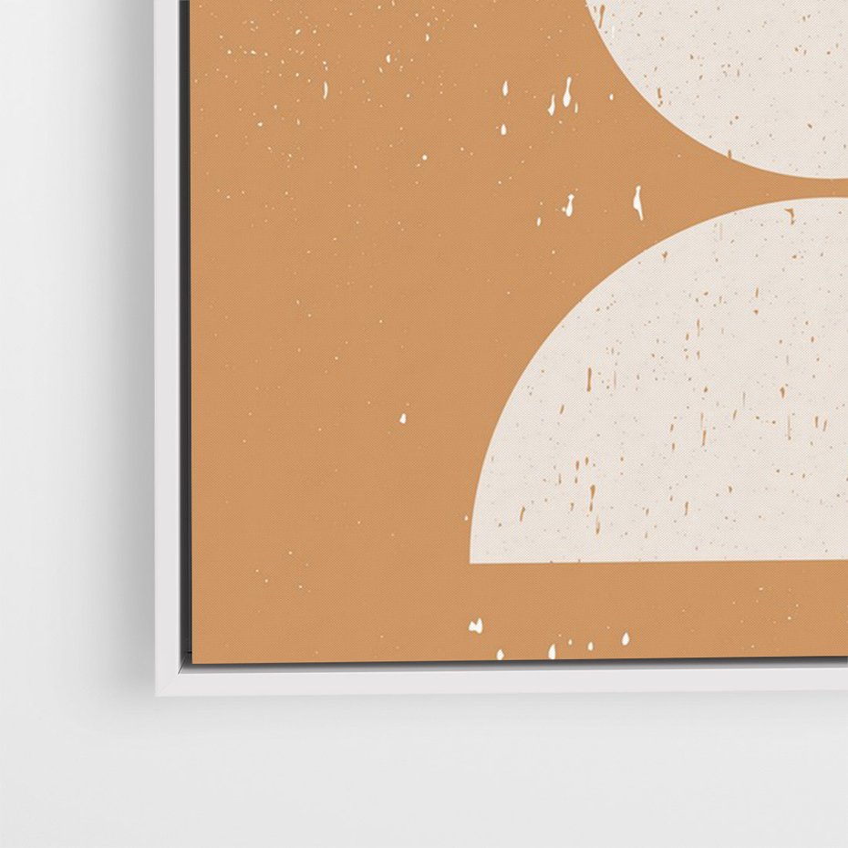 Obraz w ramie 80x120 - Podróżne Echa - mid century styl, nowoczesna grafika - rama biała