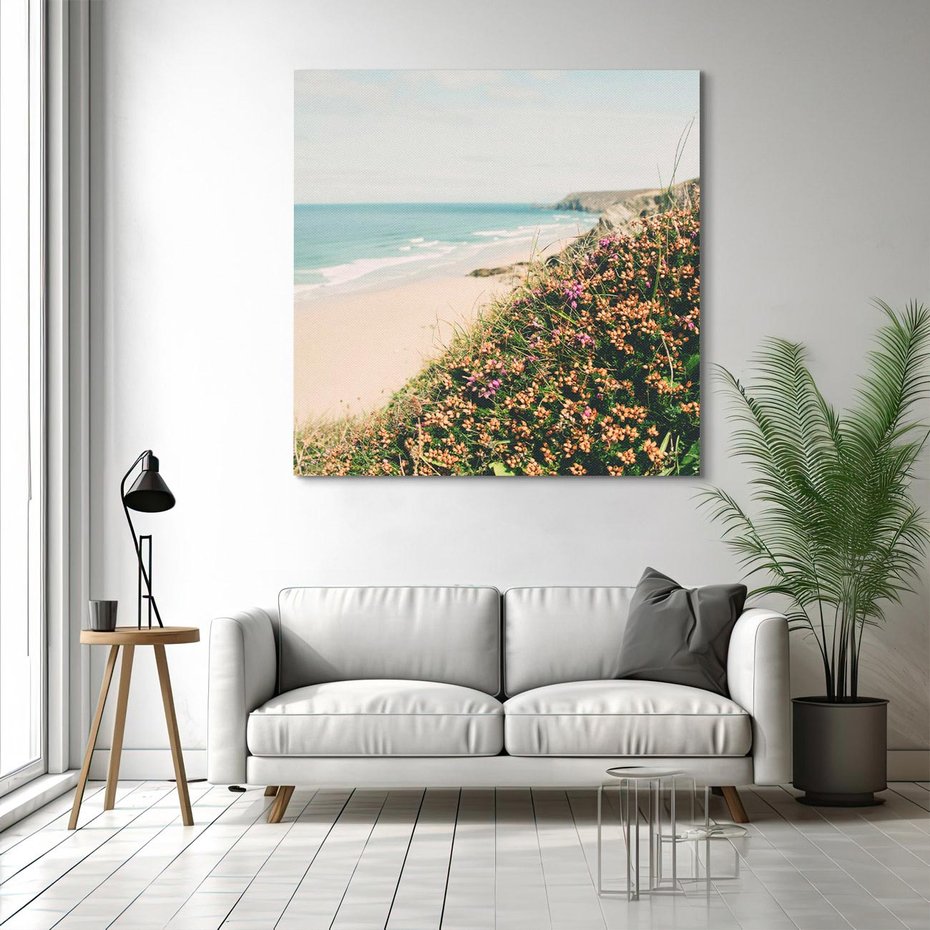 Obraz na płótnie 60x60 - Perspektywa Klifu - fotografia, ocean