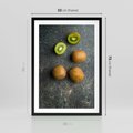 Plakat w ramie 50x70 - : Zdrowe kąski - kiwi, owoce - rama czarna