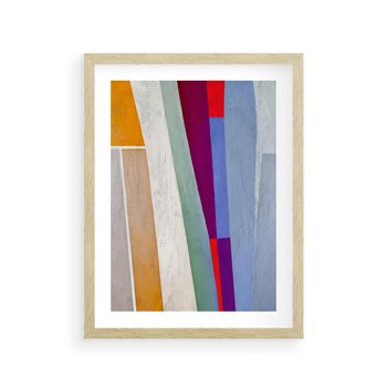 Plakat w ramie 40x50 - Księga Ukrytych Odbić - abstrakcyjne dziwne kształty, olejny obraz - rama drewno