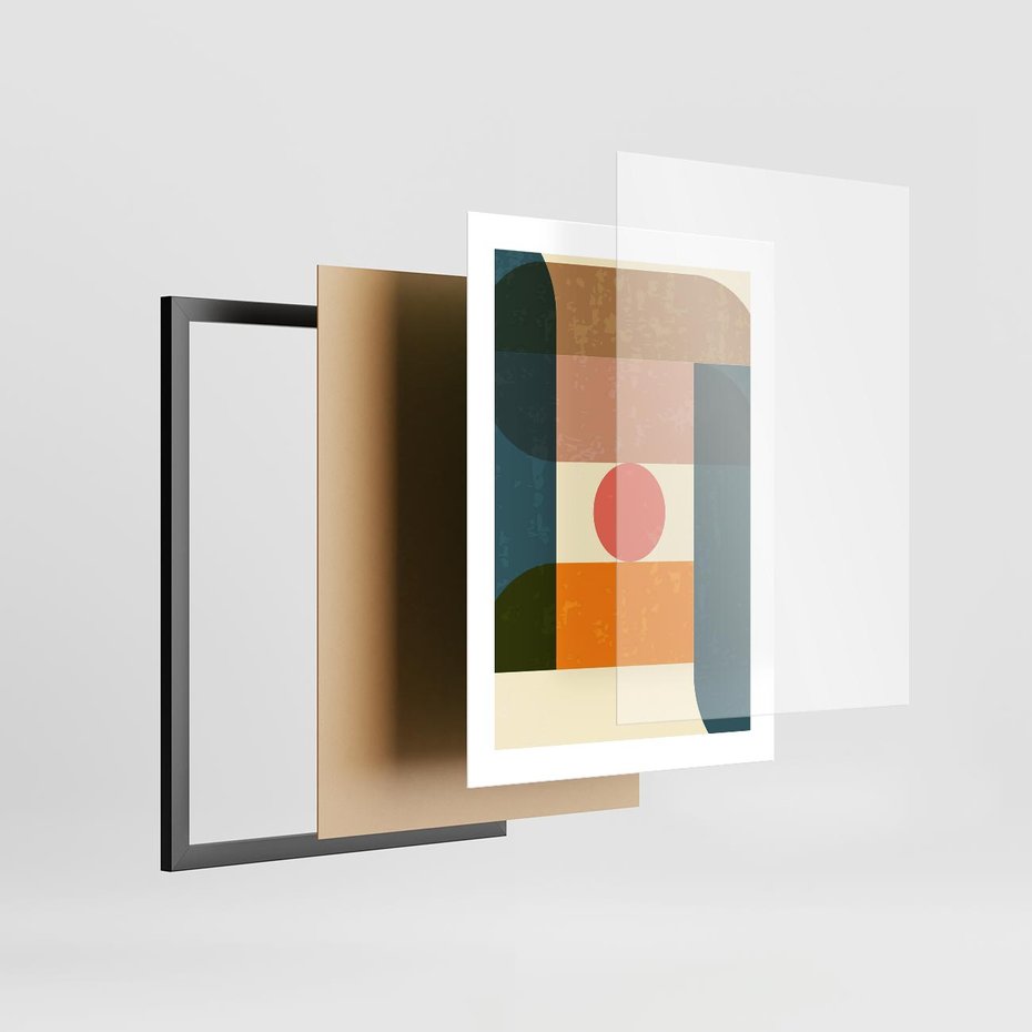 Plakat w ramie 30x40 - Geometryczna Ekspresja - geometria, plakat - rama czarna