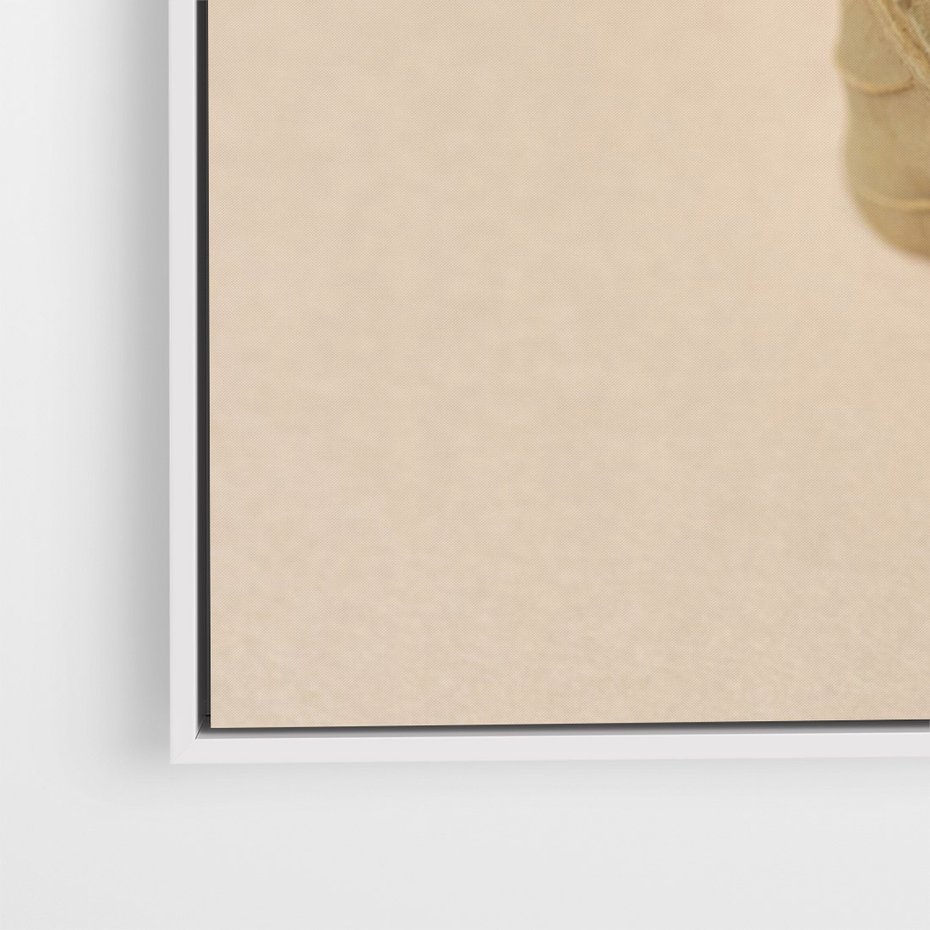 Obraz w ramie 70x100 - Boho suszone liście - suszony, liść - rama biała