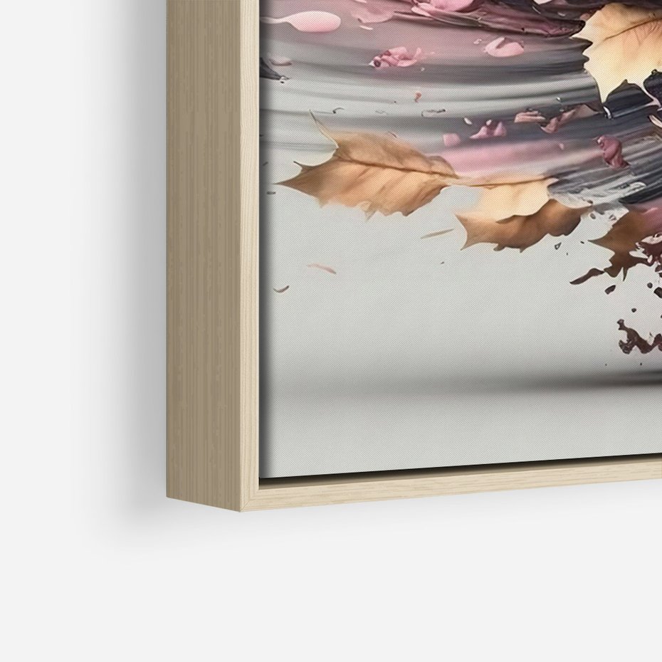 Obraz w ramie 80x120 - Kwiatowy Wir - nowoczesna grafika komputerowa, wir z kwiatów - rama drewno