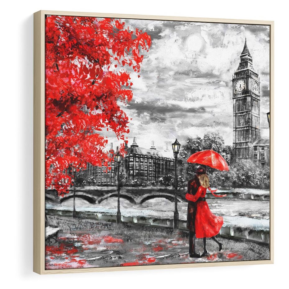 Obraz w ramie 50x50 - Big Ben w Londynie - londyn, big ben - rama drewno