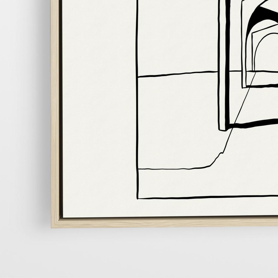 Obraz w ramie 80x80 - Poezja światła i cienia - nowoczesna sztuka, minimalistyczny styl - rama drewno