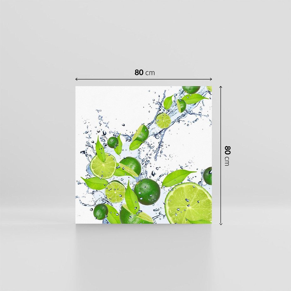 Obraz na płótnie 80x80 - Cytrusowa Świeżość - limonki, cytryny