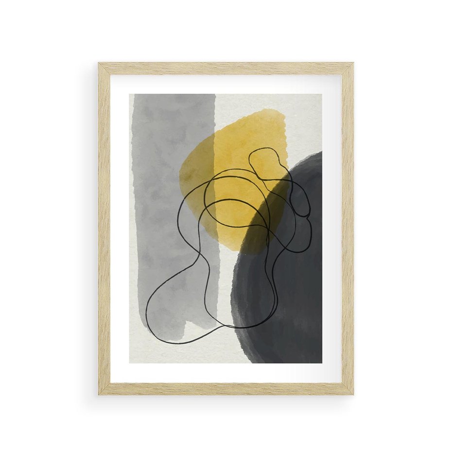 Plakat w ramie 30x40 - Kolorowe Akwarelowe Abstrakcje - abstrakcja, akwarelowe plamy - rama drewno