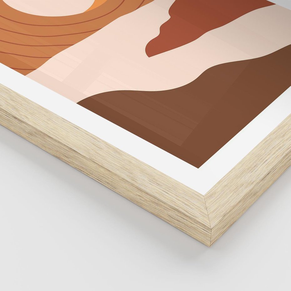 Plakat w ramie 40x50 - Sztuka Zachodu Słońca: Nowoczesna Sceneria - plakat, nowoczesna grafika - rama drewno