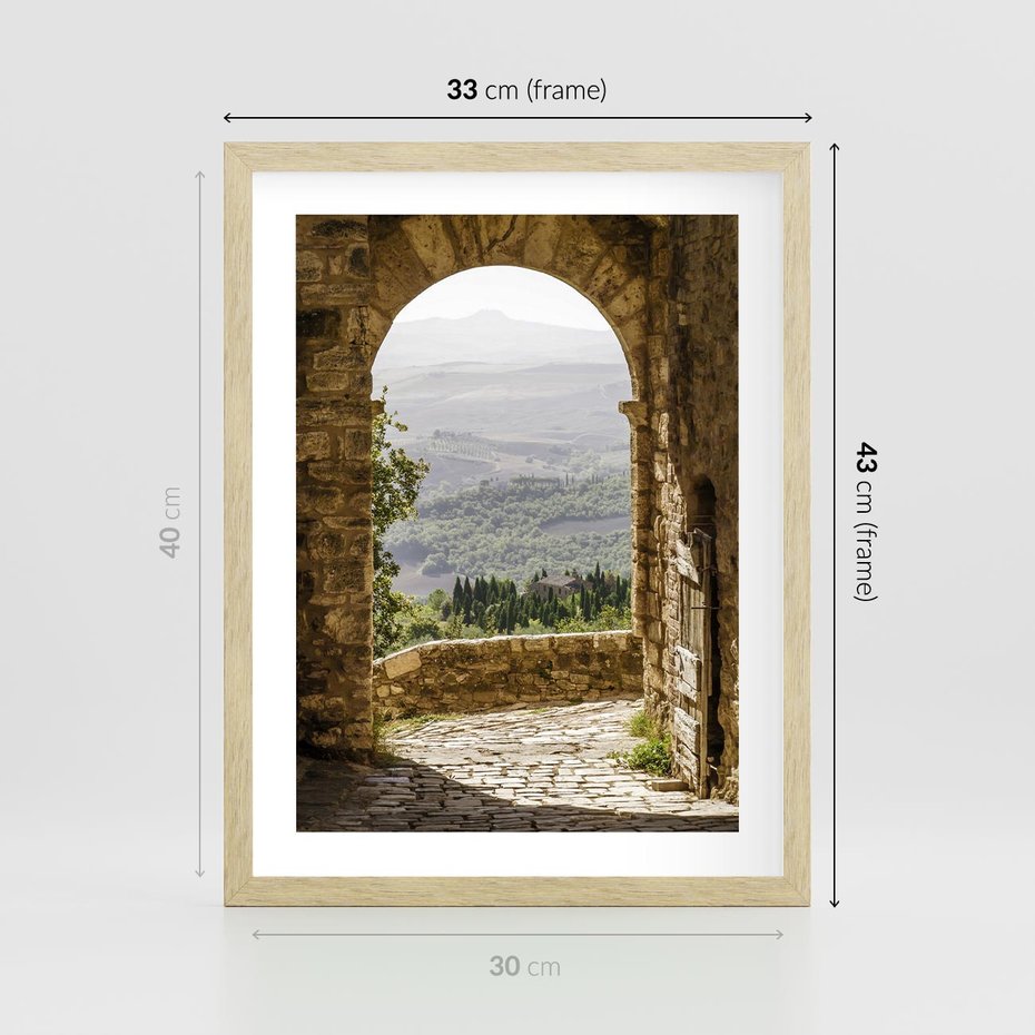 Plakat w ramie 30x40 - Słoneczne Piękno Włoch i Prowansji - Włochy, Prowansja - rama drewno