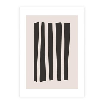 Plakat bez ramy 21x30 - Migotliwa Transformacja Form - minimalizm, czarne pasy