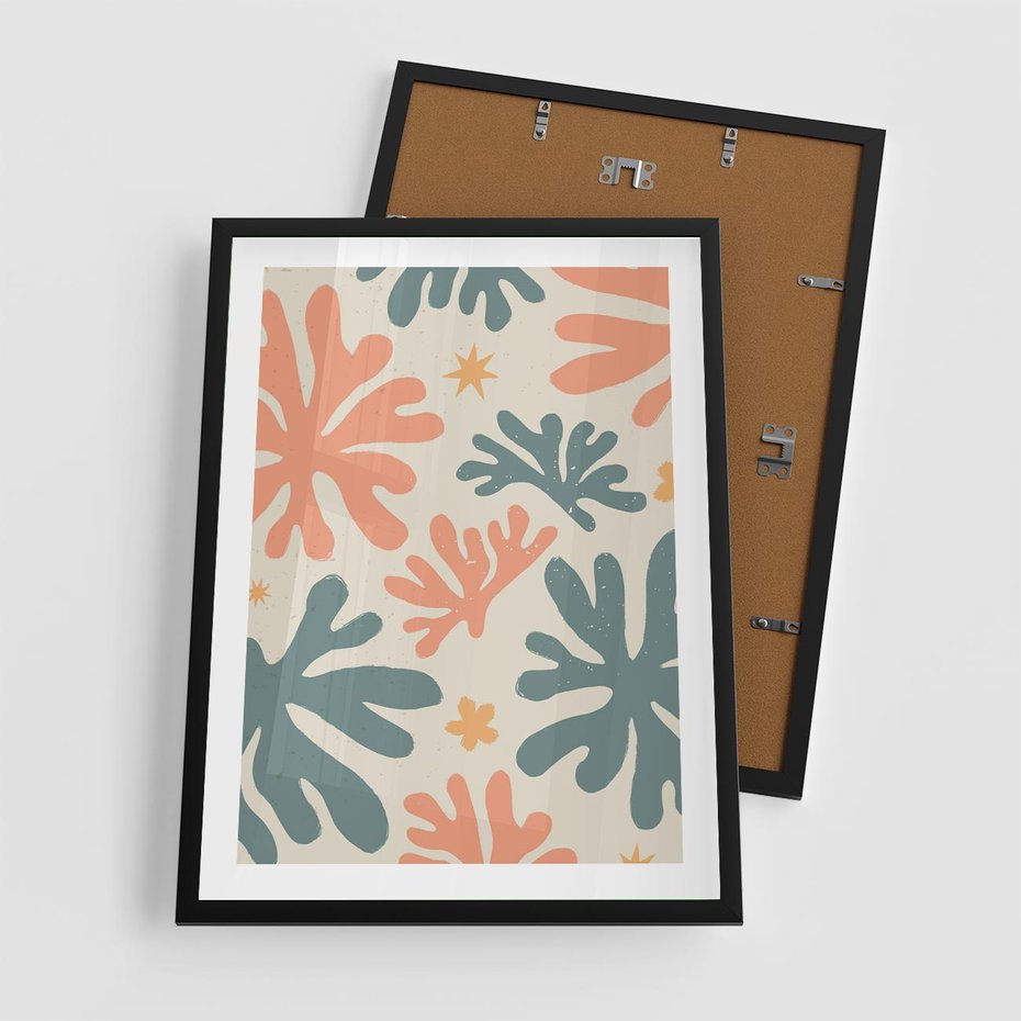 Plakat w ramie 50x70 - Boho Wybuch - boho formy, kształty - rama czarna