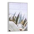 Obraz w ramie 50x70 - Sukulentowe liście - liście, sukulenty - rama biała