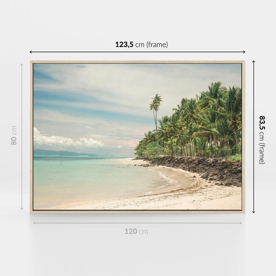 Obraz w ramie 120x80 - Uczta Egzotycznych Marzeń - fotografia, rajska plaża - rama drewno