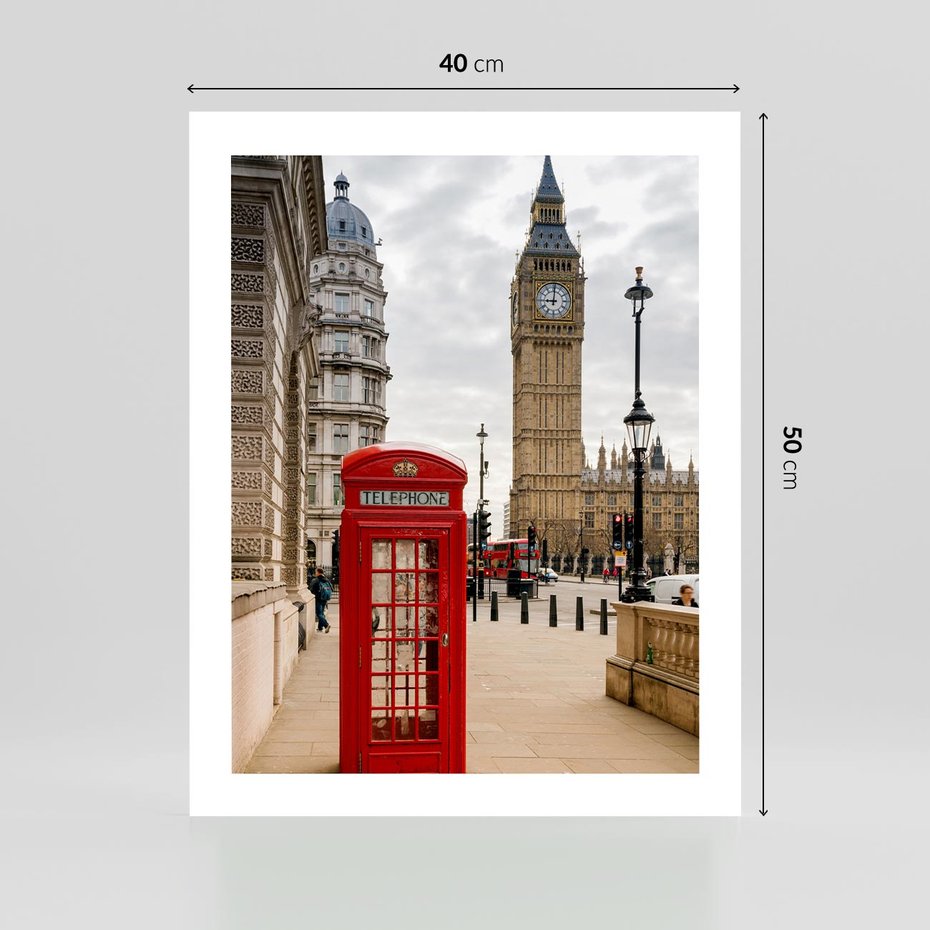 Plakat bez ramy 40x50 - Symbol Big Benu - Londyn, budka