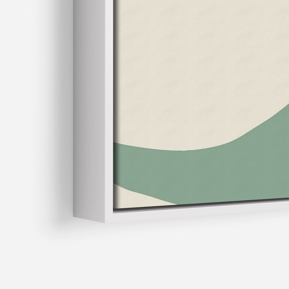 Obraz w ramie 50x70 - Granice Akwareli - abstrakcyjny minimalistyczny obraz, zielona papryczka - rama biała
