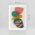 Plakat w ramie 50x70 - Kolorowe Przenikanie Kształtów - abstrakcyjne formy, obraz olejny - rama biała