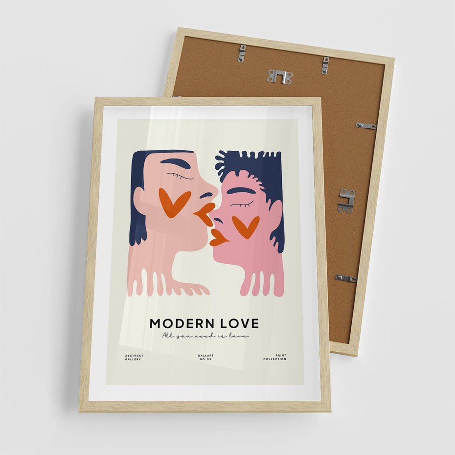 Plakat w ramie 50x70 - Miłość w Kompozycji - miłość, para zakochanych - rama drewno