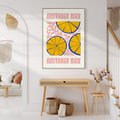 Obraz w ramie 50x70 - Podróżne Wizje - typografia, cytryny - rama drewno