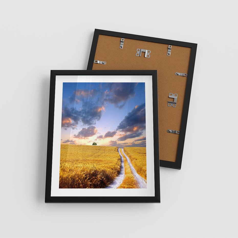 Plakat w ramie 40x50 - Magiczna droga w lesie - droga, ścieżka - rama czarna