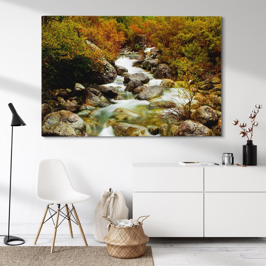 Obraz na płótnie 70x50 - Śpiew Strumienia - strumień, górski