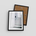 Plakat w ramie 30x40 - Schody ku Urokowi Wyspy - schody, santorini - rama czarna