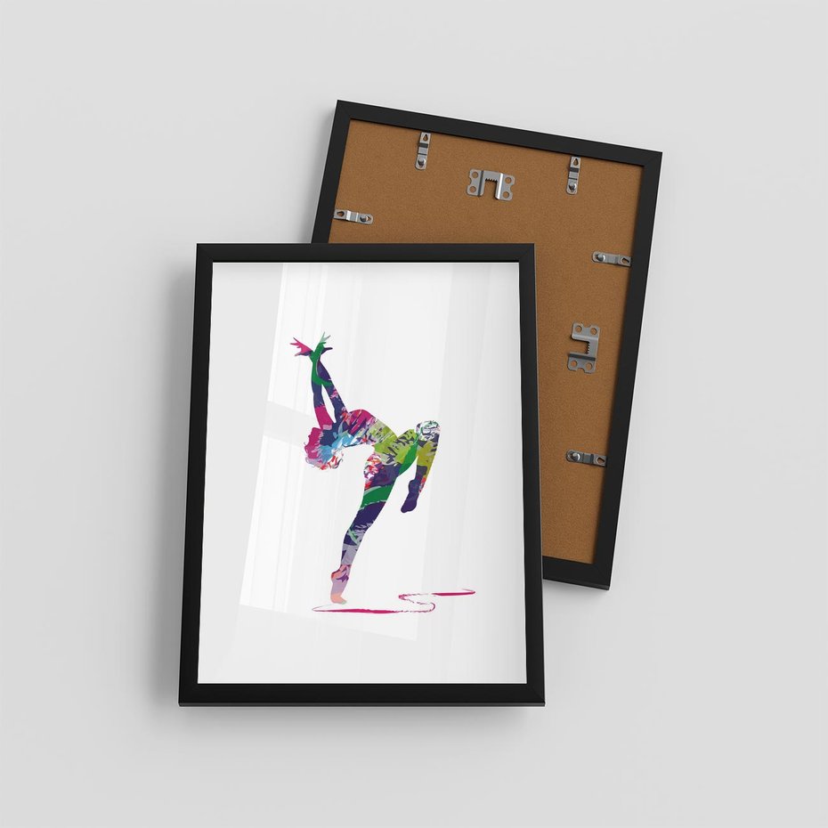 Plakat w ramie 30x40 - Taniec w akwareli - taniec, akwarela - rama czarna