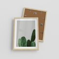 Plakat w ramie 30x40 - Majestatyczne Wysokości - kaktusy, liście - rama drewno
