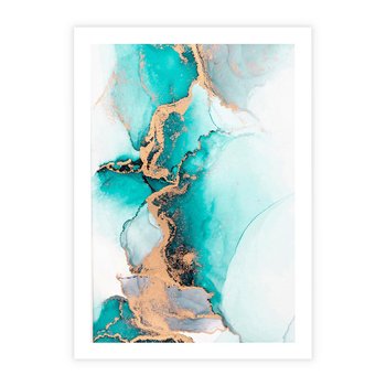 Plakat bez ramy 30x40 - Elegancja i Subtelność - marmur, złoto