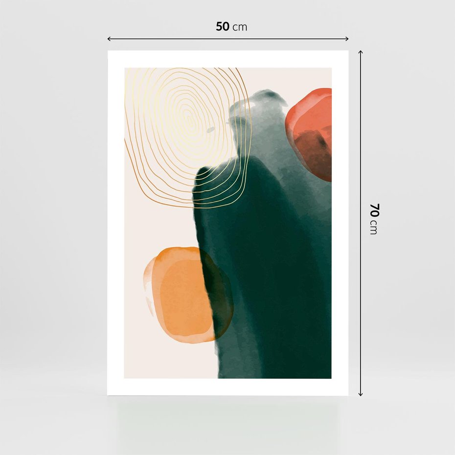 Plakat bez ramy 50x70 - Modernistyczne Spektrum - abstrakcyjna granatowa plama, akwarela