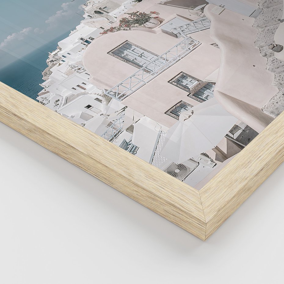 Zestaw obrazy w ramie 50x70 galeria - Santorini, Włochy, podróż - rama drewno