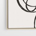 Obraz w ramie 50x50 - Migotliwa Kreatywność - abstrakcyjne szkicowane linie, minimalizm - rama drewno